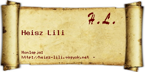 Heisz Lili névjegykártya